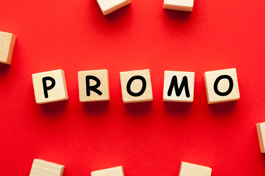Promo Word On Wooden Cubes